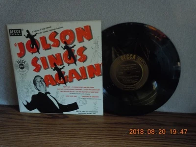 JOLSON,AL Vinyl 10" lp...SINGS AGAIN...DECCA...VG+/VG+...'49 - Image 1 of 2