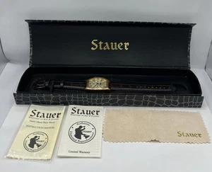 STAUER NEW MENS MOON PHASE MULTIFUNCTION WATCH 25406 BOX & MANUAL NEEDS BATTERY - Picture 1 of 18