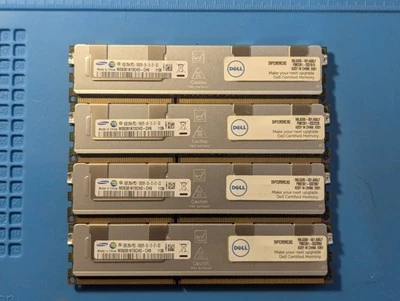 Lot of 4 Samsung 32GB (4x8GB) 2RX4 PC3-8500R Server RAM M393B1K70CHD-CF8 - Image 1 of 3