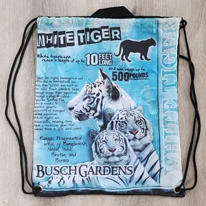 Busch Gardens White Tiger Vergnügungspark Kordelzug Rucksack Tasche leicht - Bild 1 von 7