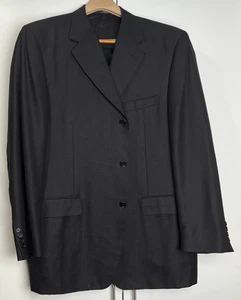 Canali Blazer Herren 56EU (46US) Schwarz Wolle & Seide Mischung Einreiher - Bild 1 von 7