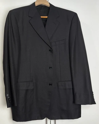 Blazer Canali para hombre 56EU (46US) negro mezcla de lana y seda de un solo pecho Foto 1 de 4