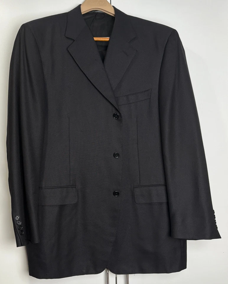Blazer Canali para hombre 56EU (46US) negro mezcla de lana y seda de un solo pecho Foto 1 de 4