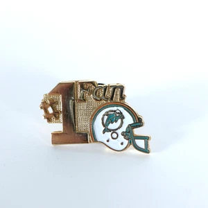 Miami Dolphins #1 Fan pin helmet logo NFL lapel - Picture 1 of 2