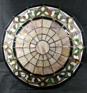Tiffany Style Reproduction Slag Stained Glass Lamp Pinch Shade Only 16" Circle - Picture 1 of 9