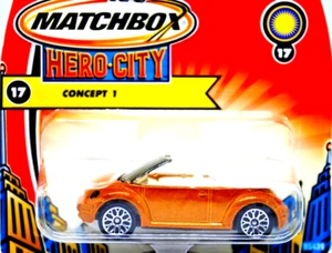 Matchbox HERO-CITY SuperFast no: 17 VW BEETLE CONCEPT 1 Cabriolet Car MOC - Picture 1 of 6