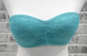 Victoria's Secret PINK Lace Bandeau Bralette Size Small Strapless Green - Picture 1 of 5