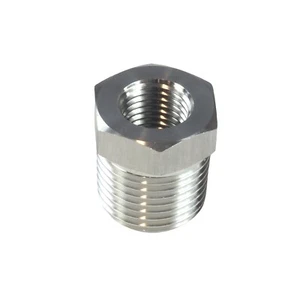 3/8" Male NPT to 1/4" Female NPT Hex Reducing Bushing Stainless Steel 304 - Picture 1 of 4