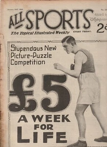 ALL SPORTS MAGAZINE ed by OLYMPIAN , 1924 , JANUARY 12 - Picture 1 of 1