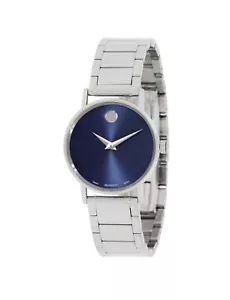 Brand New Movado Women's Classic Museum Blue Dial Stainless Steel Watch 0607235 - Picture 1 of 3