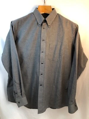 Claybrooke Hombres Camisa de Vestir Manga Larga Sin Arrugas Negro y Gris Cuadros 17 36/37 Foto 1 de 4