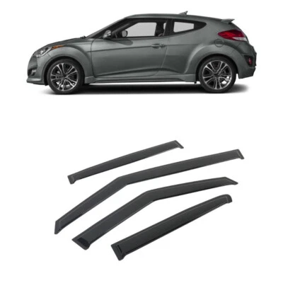 Smoke Window Sun Vent Visor Rain Guard Deflectors for Hyundai 2012-2017 Veloster - Image 1 of 4