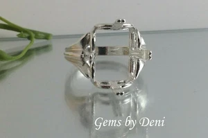 (16x12-20x15mm) Emerald Regalle Sterling Silver Ring Setting Finger Size 7  - Picture 1 of 9