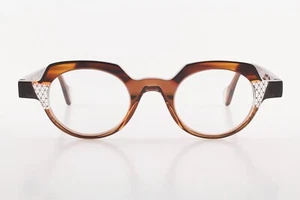 Rare Authentic Anne et Valentin Kompo 1558 Translucent Brown 42mm Glasses France - Picture 1 of 6
