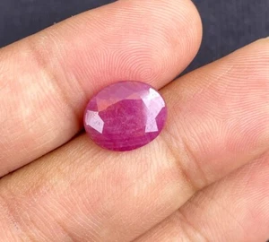 Natural Ruby Faceted Cut Oval Shape Gemstone, Loose Gemstone 12.5x10x4 MM 5Ct. - Picture 1 of 5