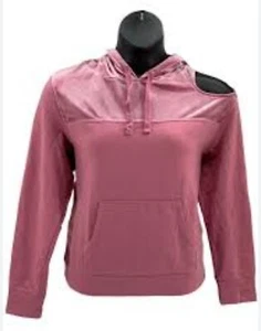 New In Bag Women's All Worthy Hooded Velour Pink Hooded Top With Kangaroo XXS - Picture 1 of 1