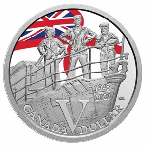 2020 Canada 75th anniversary of VE Day Navy dollar 99.99% silver IN STOCK - Picture 1 of 3