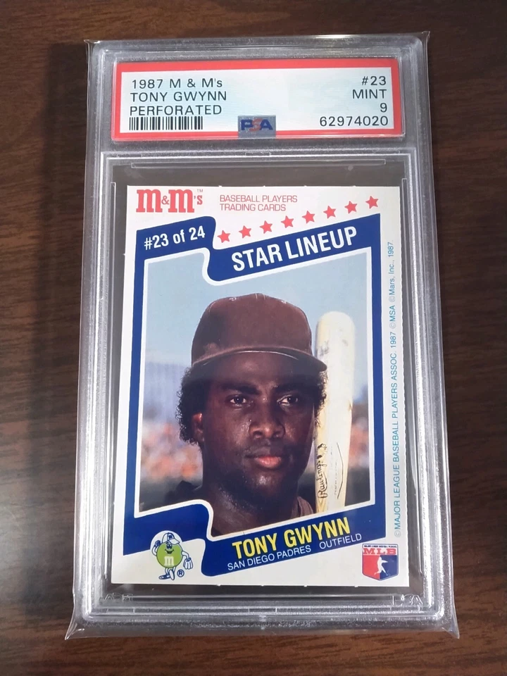 1987 M&M's Perforated #23 Tony Gwynn Padres graded PSA 9 Mint Pop. 6 *RARE* - Image 1 of 1