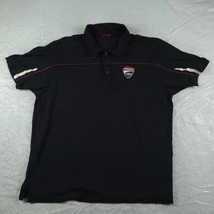 Ducati Polo Shirt Black Short Sleeve Adult Casual Size L Boxy Corse - Picture 1 of 10
