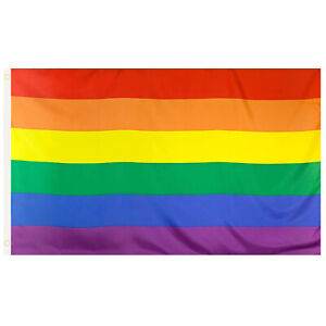 Regenbogen Fahne/Flagge LGBT Hissfahne mit Metallösen zum Aufhängen 90*150cm