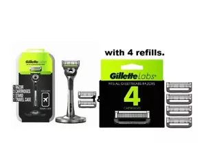 Barra Exfoliante Gillette Labs Hombres Maquinilla de Afeitar 1 Mango 3 Hojas Recargas Estuche de Viaje Nuevo - Imagen 1 de 7