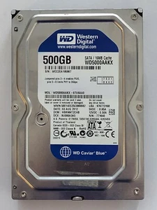 WD5000AAKX-07U6AA0, HBRNNT2CHB, 03 AUG 2012, Western Digital 500Gb 3.5" Sata HDD - Afbeelding 1 van 2