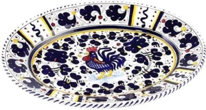 Orvieto Blue Rooster Oval Platter-Handmade Ceramic - Picture 1 of 2