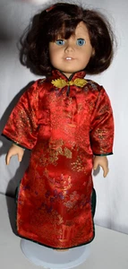 RED ASIAN DRESS FITS AMERICAN GIRL HANDMADE NEW DOLL NOT INCLUDED - Imagen 1 de 3