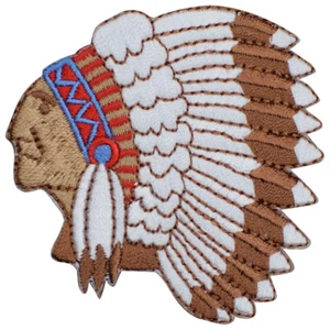 Headdress Applique Patch - Chief, Tribe, Feathers (Iron on) - Picture 1 of 1