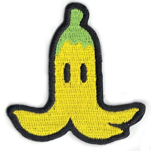 Nintendo Super Mario 64 Kart Banana Peel Embroidered Iron on Patch - Picture 1 of 1
