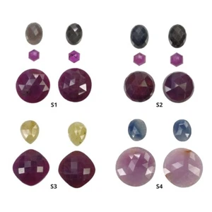 RUBÍ ROJO y Plata Multi Zafiro Piedras Preciosas Redondas Cojín Forma Ovalada Juegos - Imagen 1 de 5