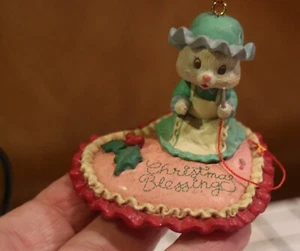 Lustre Fame Decorazione Benedizione Natale 1993 Vintage Topo a Maglia - Foto 1 di 5