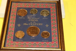 Six British Pre-decimal Coins 20th Century Heritage St. George's Chapel Framed - Picture 1 of 18