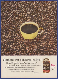 Pubblicità Stampa Vintage 1955 NESCAFE Caffè Istantaneo Decorazione Cucina Effimera Anni 50 - Foto 1 di 1