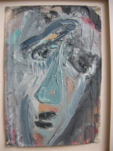 Peter Vogt (1944-2013) Kopf Ölskizze auf Karton 1995 - Bild 1 von 2