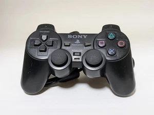 Sony PS2 BLACK Wired Controller OEM DualShock PlayStation 2 AUTHENTIC Tested - Picture 1 of 5