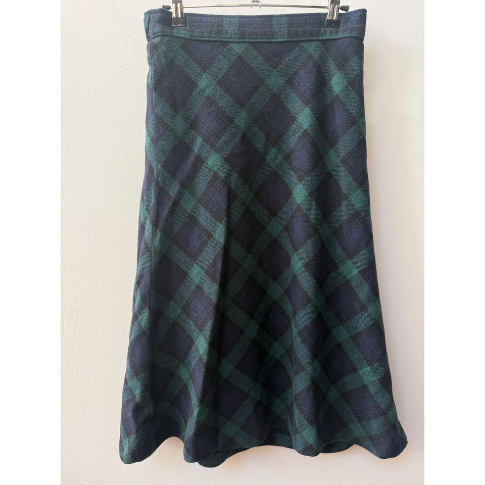 Vermont Country Store Tartán Vacaciones Falda Midi a Cuadros Talla S Mezcla de Lana Acampanada  Foto 1 de 4
