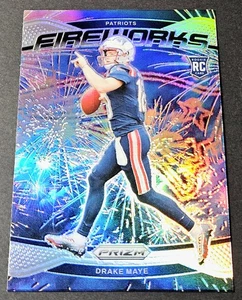 Panini Prizm Silver Fireworks Drake Maye Rookie RC #22 Patriots 2024 - Imagen 1 de 2
