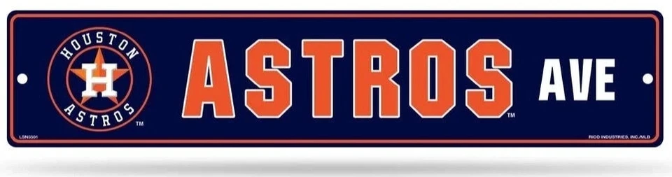License Rico Ind Houston Astros Team Color Street Sign Décor 5" x 24" - Image 1 of 1