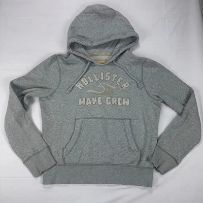 Hollister Wave Crew Hoodie Gray Pullover Sweatshirt Men's Size L Logo Surf Style - Image 1 of 4