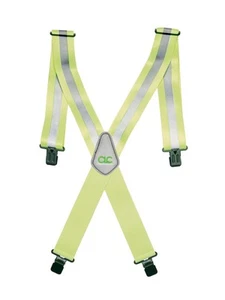 CLC Hi-Viz Gear 14110 Heavy-Duty Hi-Viz Gear Suspenders , Yellow - Picture 1 of 1