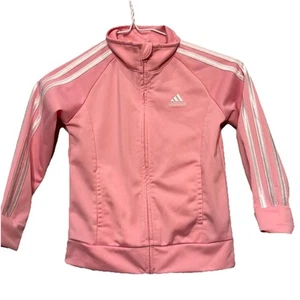 Adidas pink zippered jacket Girls Size 5 - Picture 1 of 4