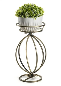 HowHomely Blumenständer Blumenhalter 30x28x54 cm schwarz gold Pflanzenständer  - Bild 1 von 8