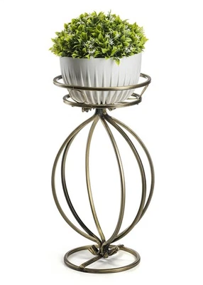 HowHomely Blumenständer Blumenhalter 30x28x54 cm schwarz gold Pflanzenständer  - Bild 1 von 4