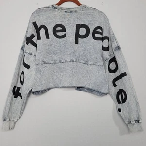 Spirit Jersey For The People girocollo oversize cropped top taglia S grigio - Foto 1 di 12