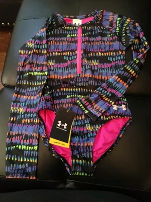 Under Armour Girls UA Paddlesuit Swimwear Black/Multicolor 5118863 001 NWT - Image 1 of 3