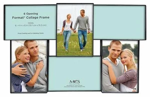 MCS Format Collage Frame With 6-4x6 Openings Black (Same Shipping Any Qty) - Picture 1 of 3