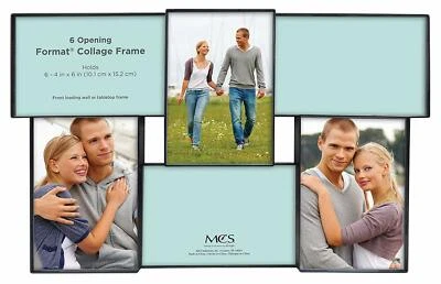 MCS Format Collage Frame With 6-4x6 Openings Black (Same Shipping Any Qty) - Image 1 of 3