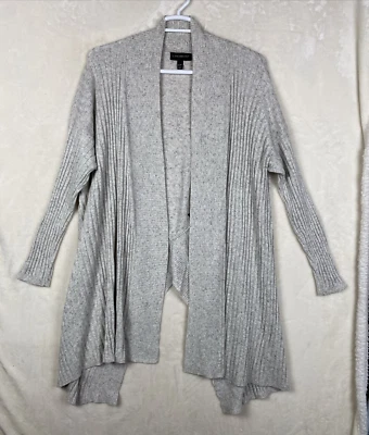 Cárdigan suéter Lane Bryant para mujer 26/28 plus gris dobladillo asimétrico acanalado Foto 1 de 4