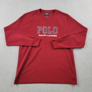 Camisa Polo Ralph Lauren Para Hombres XL Roja Azul Deletrear Térmica Tejido Gofre Prendas para Dormir - Imagen 1 de 12